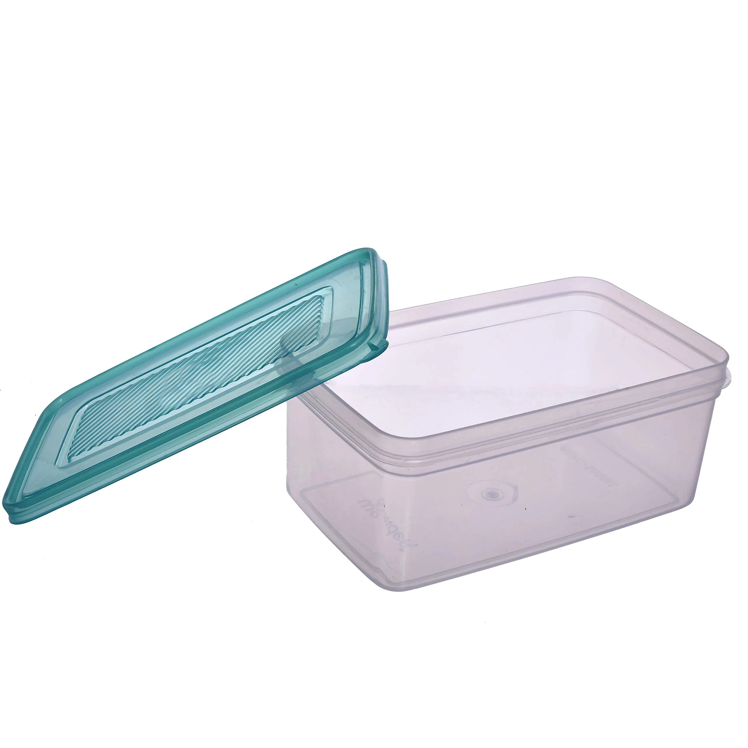 Heart Home Plastic Multipurpose MPC Small & Big Transparent Air Tight Food Storage Kitchen Container (Set of 2, Green)- HEART3590