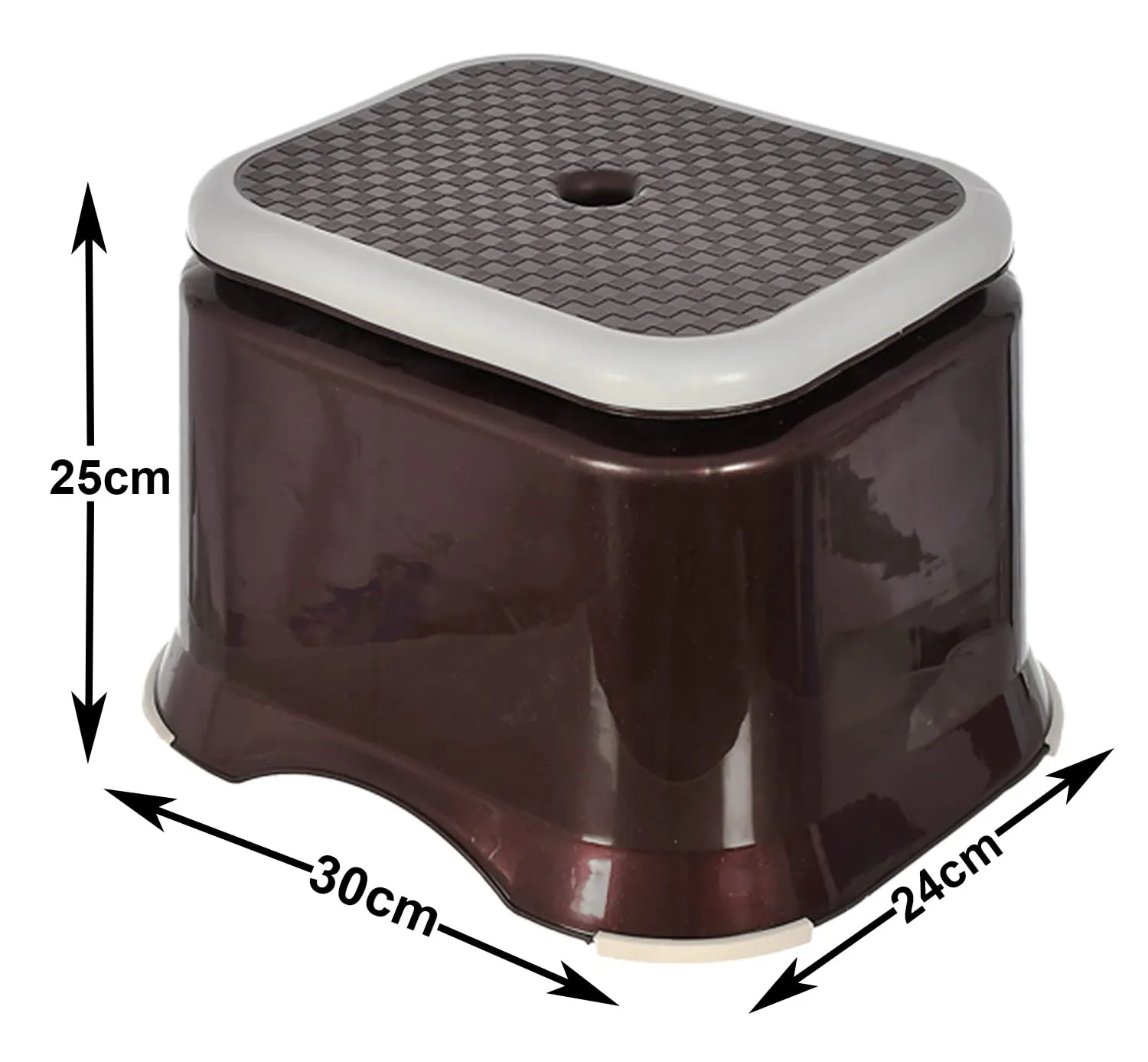 Heart Home Ultra 10 Anti-Slip Plastic Stool for Bathroom, Kitchen, Bedroom, Toy Room and Living Room- Pack of 2 (Brown)-46HH0144