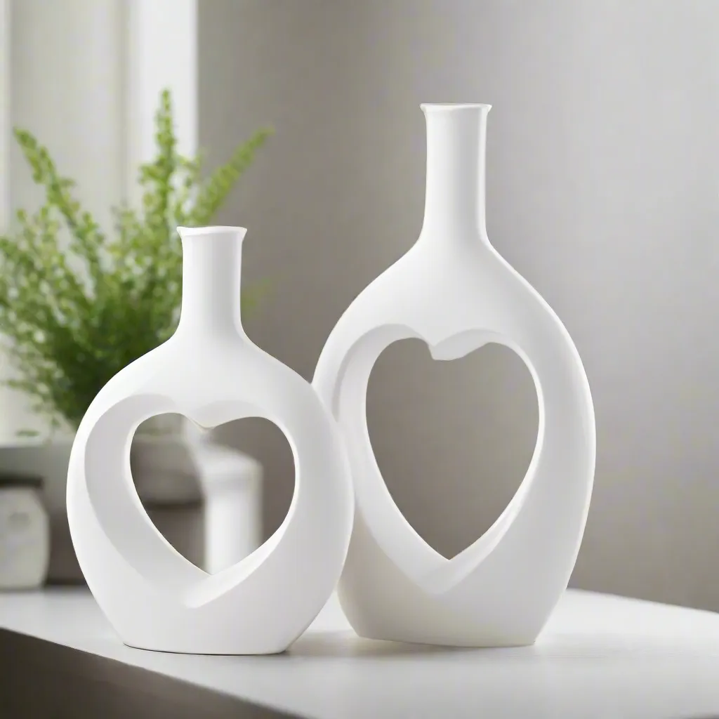 Heart-Shaped Hollow Ceramic Vase Big