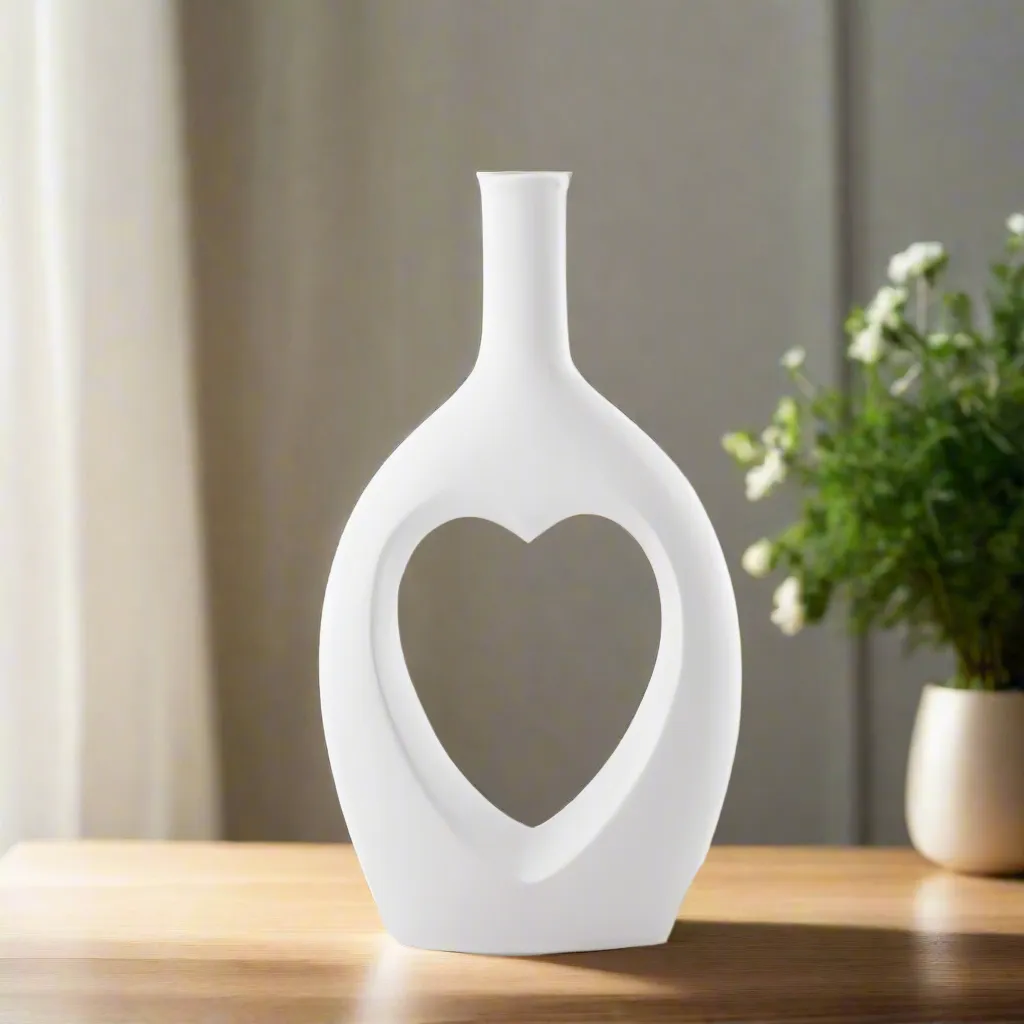 Heart-Shaped Hollow Ceramic Vase Small