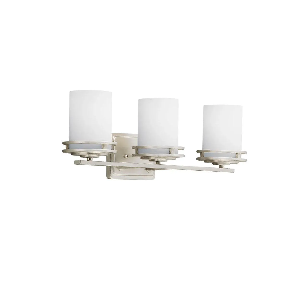 Hendrik 24 In 3-Lights Bathroom Vanity Light With Satin Etched Cased Opal Glass, Brushed Nickel Finish