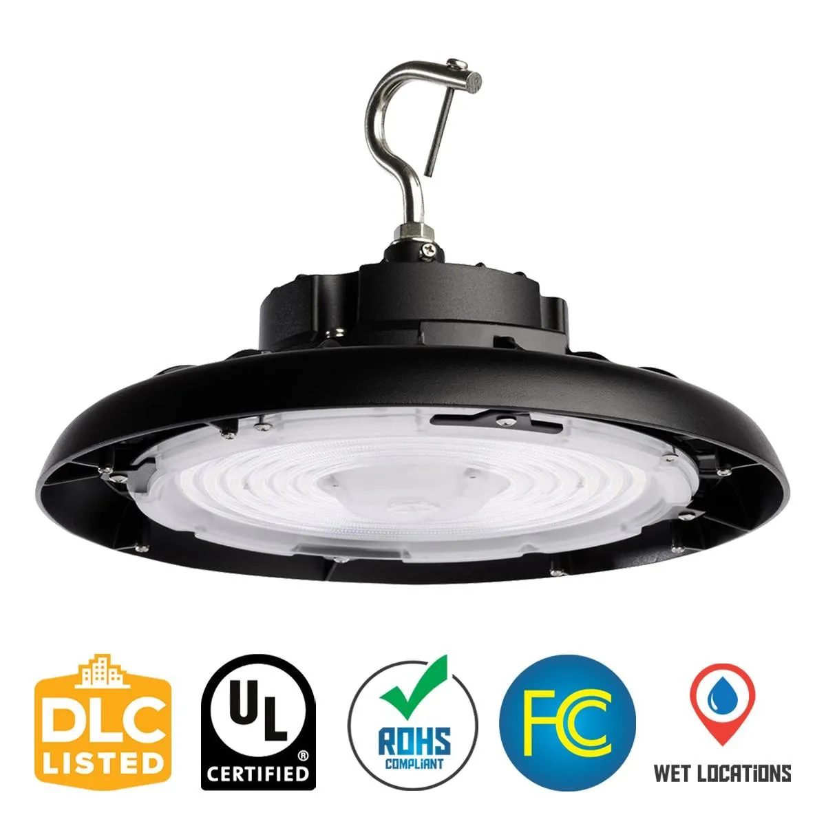 High Bay UFO LED Light, 120 Watts, 18600 Lumens, 30K/40K/50K, 120/277V