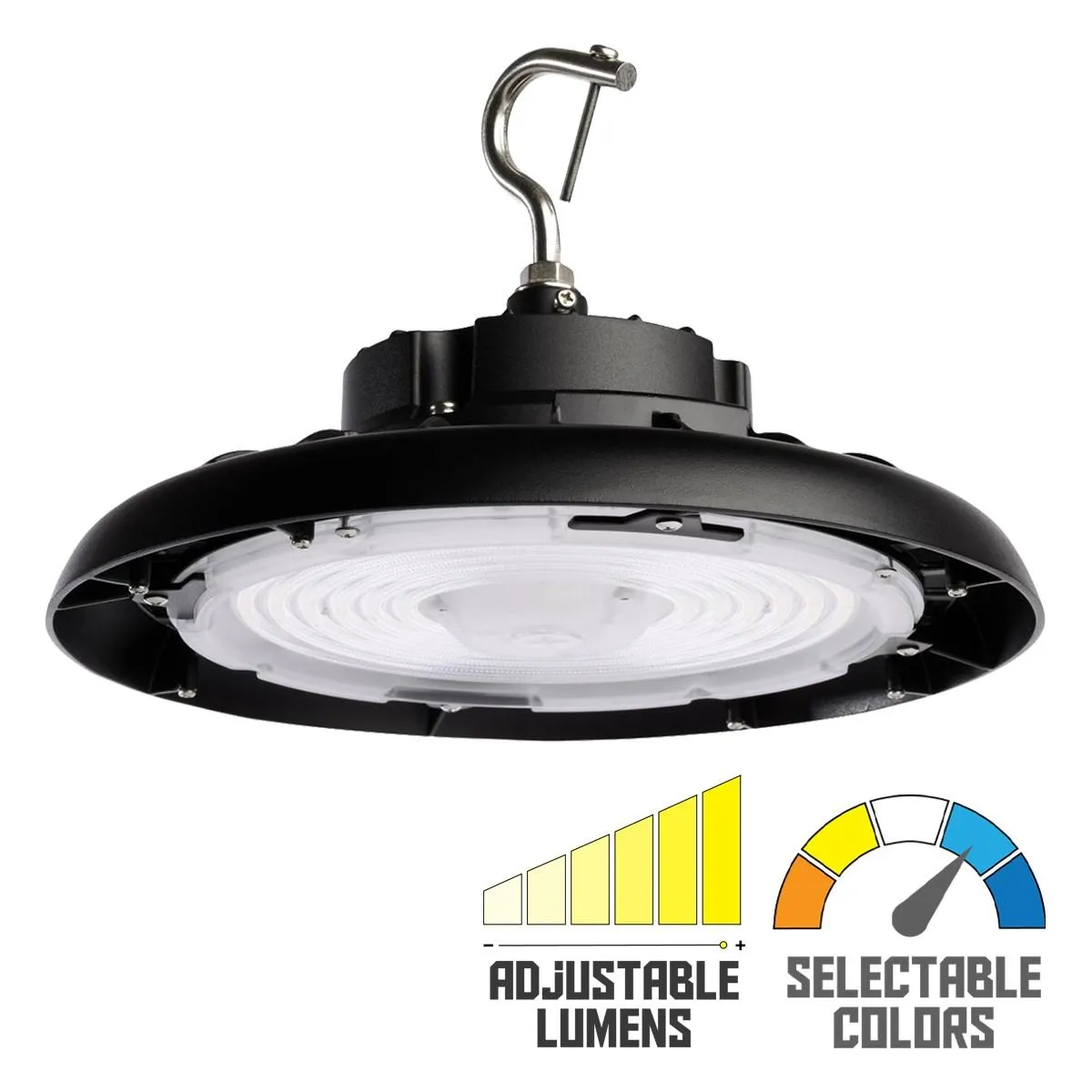 High Bay UFO LED Light, 120 Watts, 18600 Lumens, 30K/40K/50K, 120/277V