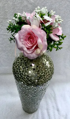 Home Decor Mosaic Floor Vase With Glass