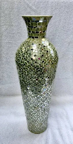 Home Decor Mosaic Floor Vase With Glass