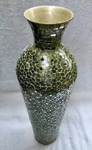 Home Decor Mosaic Floor Vase With Glass