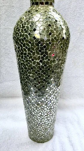 Home Decor Mosaic Floor Vase With Glass