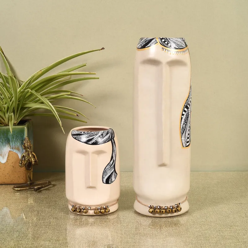 Ilasia Tribal Vase (White) - Set Of Two