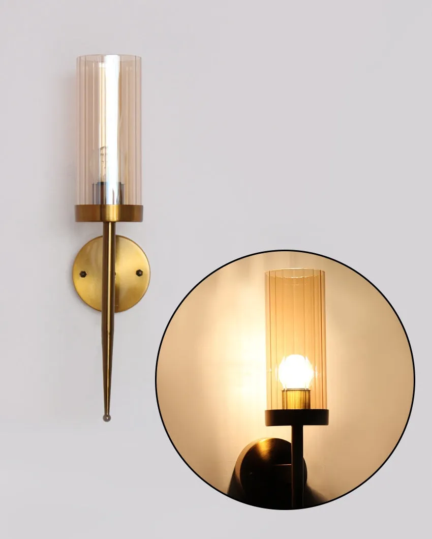 Imperial Amber Tumbler Sconce Metal Wall Light | 4 x 3 x 17 inches