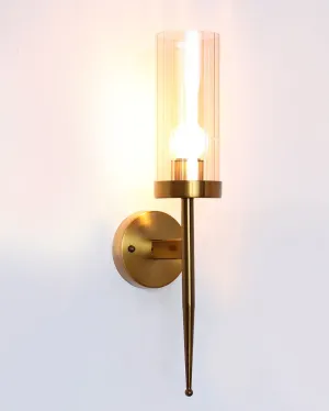 Imperial Amber Tumbler Sconce Metal Wall Light | 4 x 3 x 17 inches