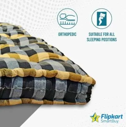 IMSMARTMART Soft 6x4ft Multicolour Mattress/Gadda 6 inch Double Cotton MattressBreathable, Comfort and Support, Durable, Seasons (L x W: 72 inch x 48 inch)