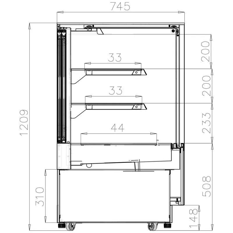 Interlevin Chilled Display Cabinet Stainless Steel, Glass - LPD1700F