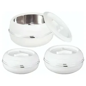 Jaypee Stainless Steel Palazio Thermal Insulated 3-pc Casserole Set