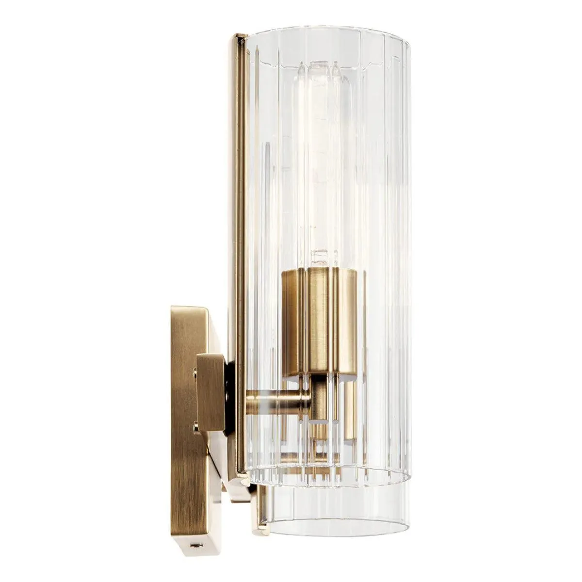 Jemsa 13 In 2-Lights Bathroom Vanity Light With Clear Fluted Glass, Bronze Finish