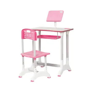 Kids Height Adjustable Study Desk With Tablet Holder B-70 Pink