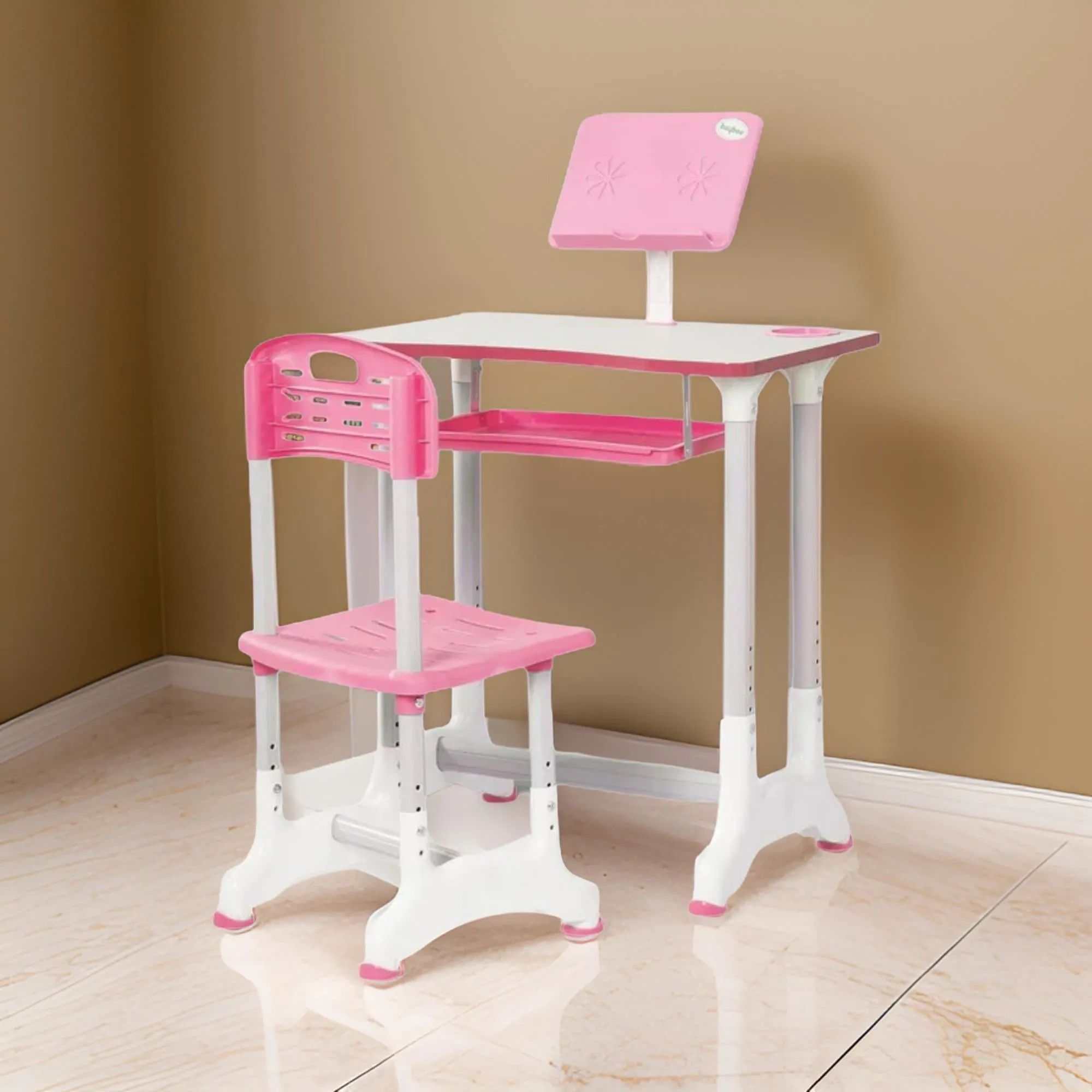 Kids Height Adjustable Study Desk With Tablet Holder B-70 Pink