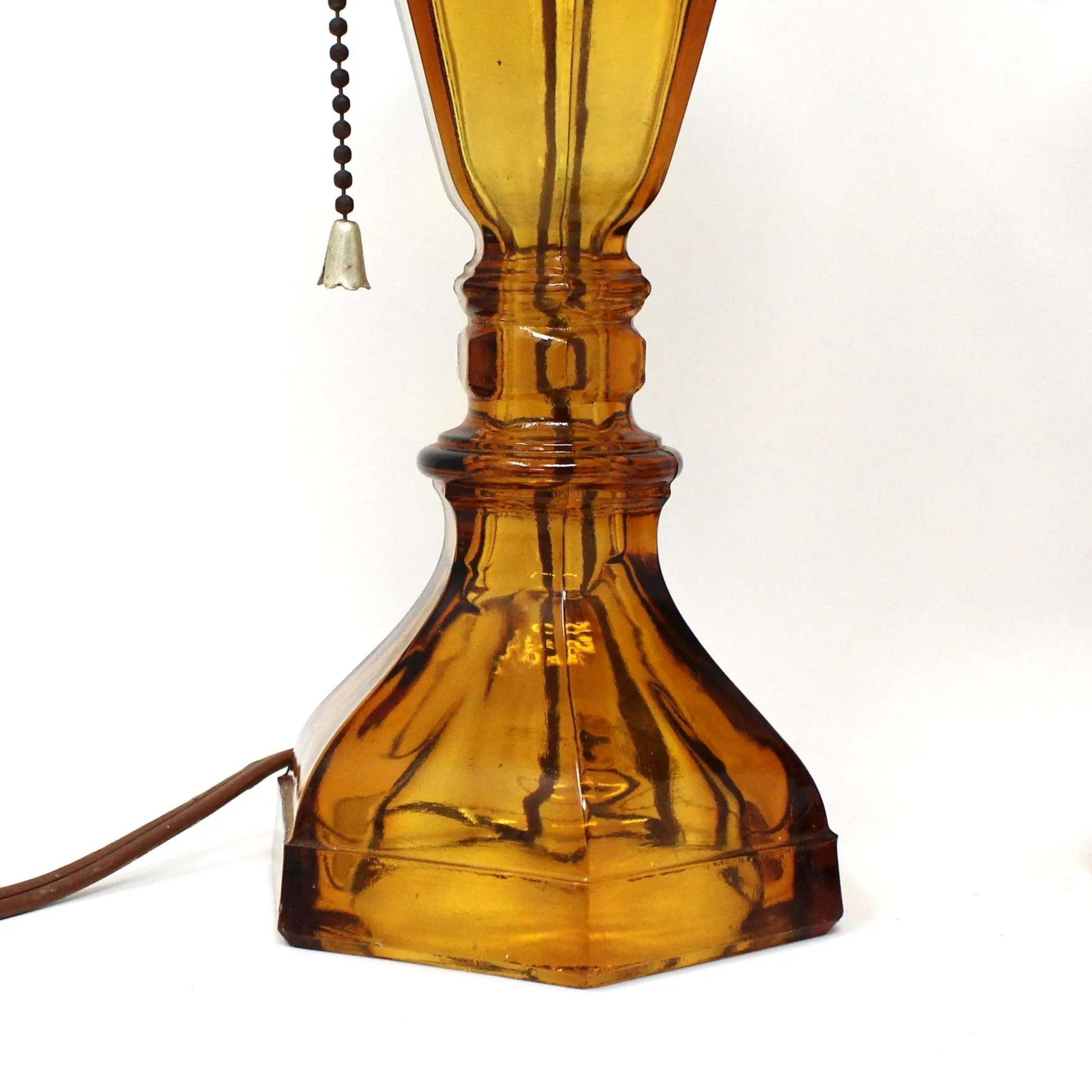 Lamp, Table Lamps, Westmoreland, Amber Glass Lamps, Oil Lamp Base, Set of 2, Vintage