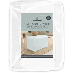 Large Collapsible Zip Storage Box, 30 x 52 x 30cm