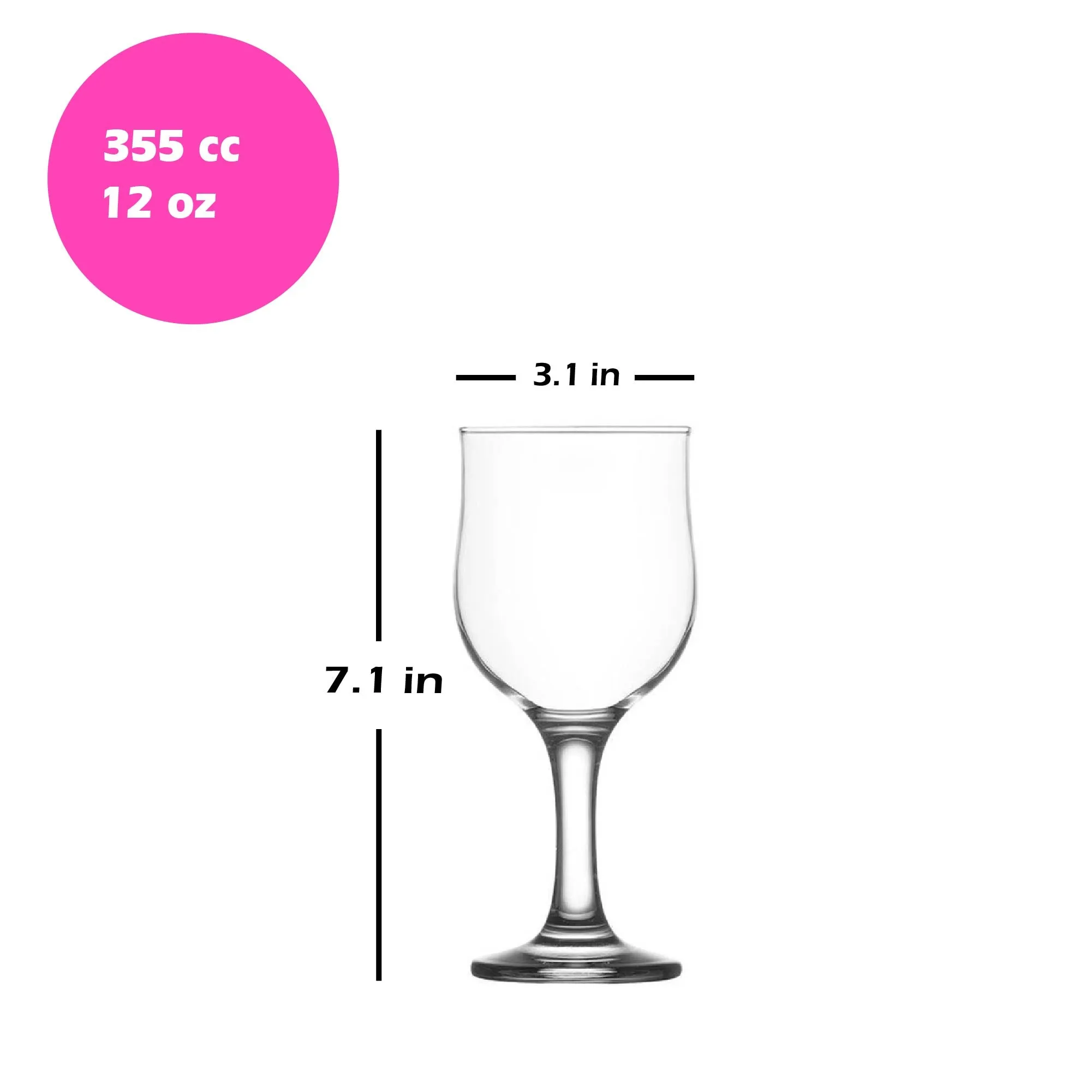 Lav Nevakar All Purpose Glass Set, 6 Pcs, 12 Oz (355 cc)