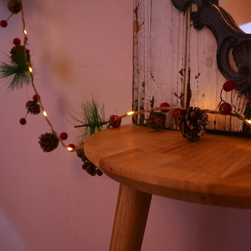 LED Pine Cone And Bell String Lights