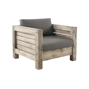 Lodge Outdoor Distressed Teak Club Chair