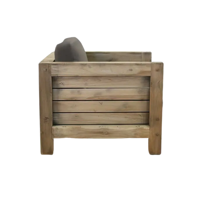 Lodge Outdoor Distressed Teak Club Chair