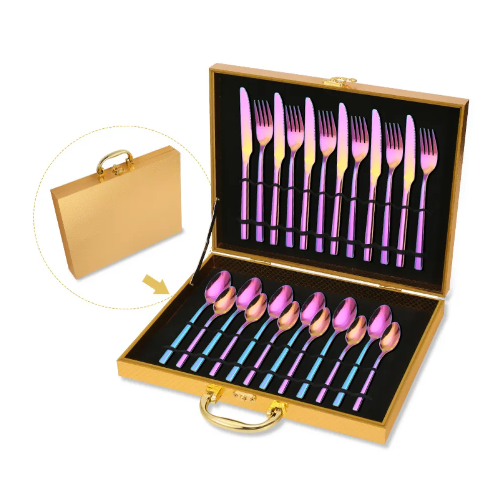 Luxurious 24Pcs Stainless Steel Flatware Set