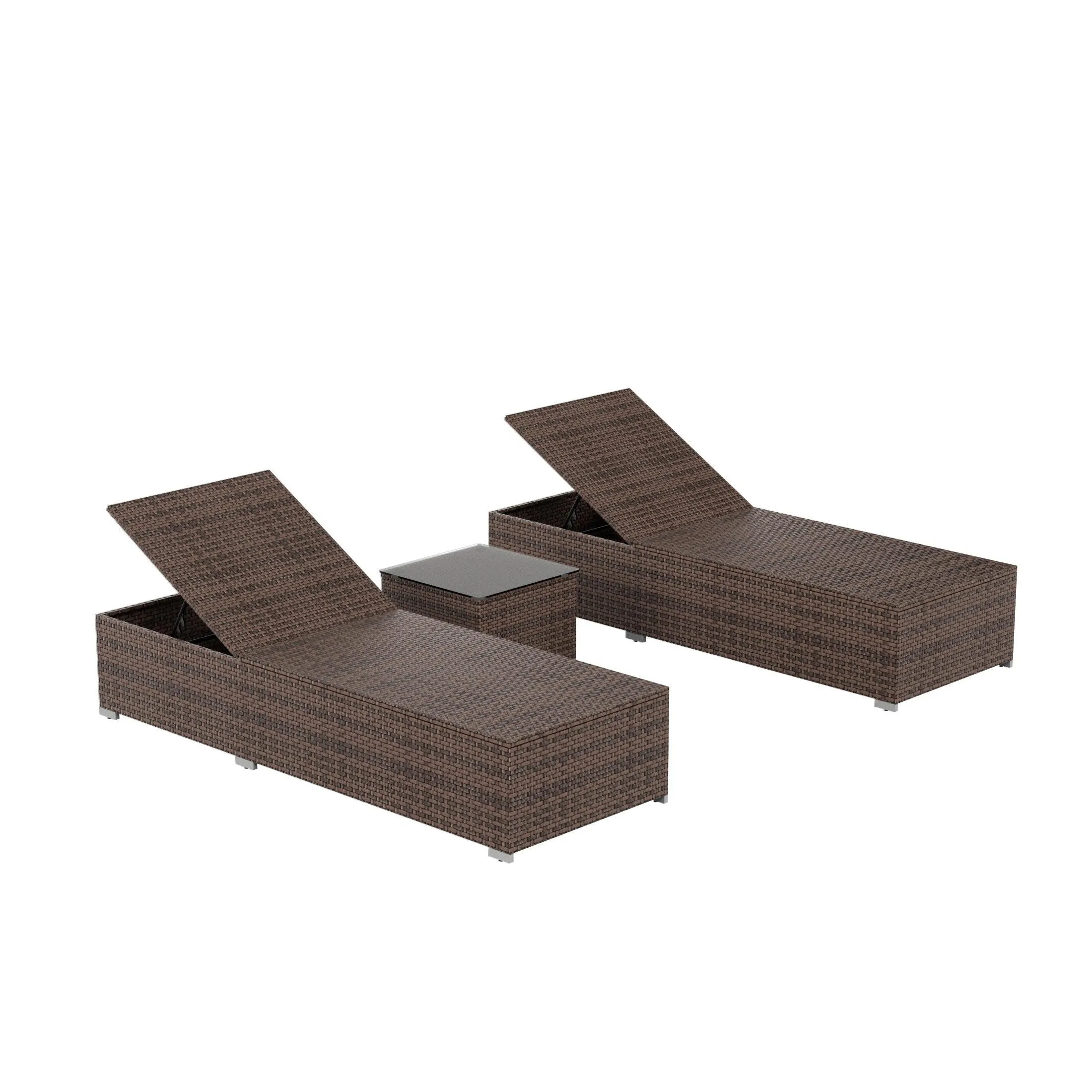 Magnolia Sun Lounger Set With Cushions and Sidetable