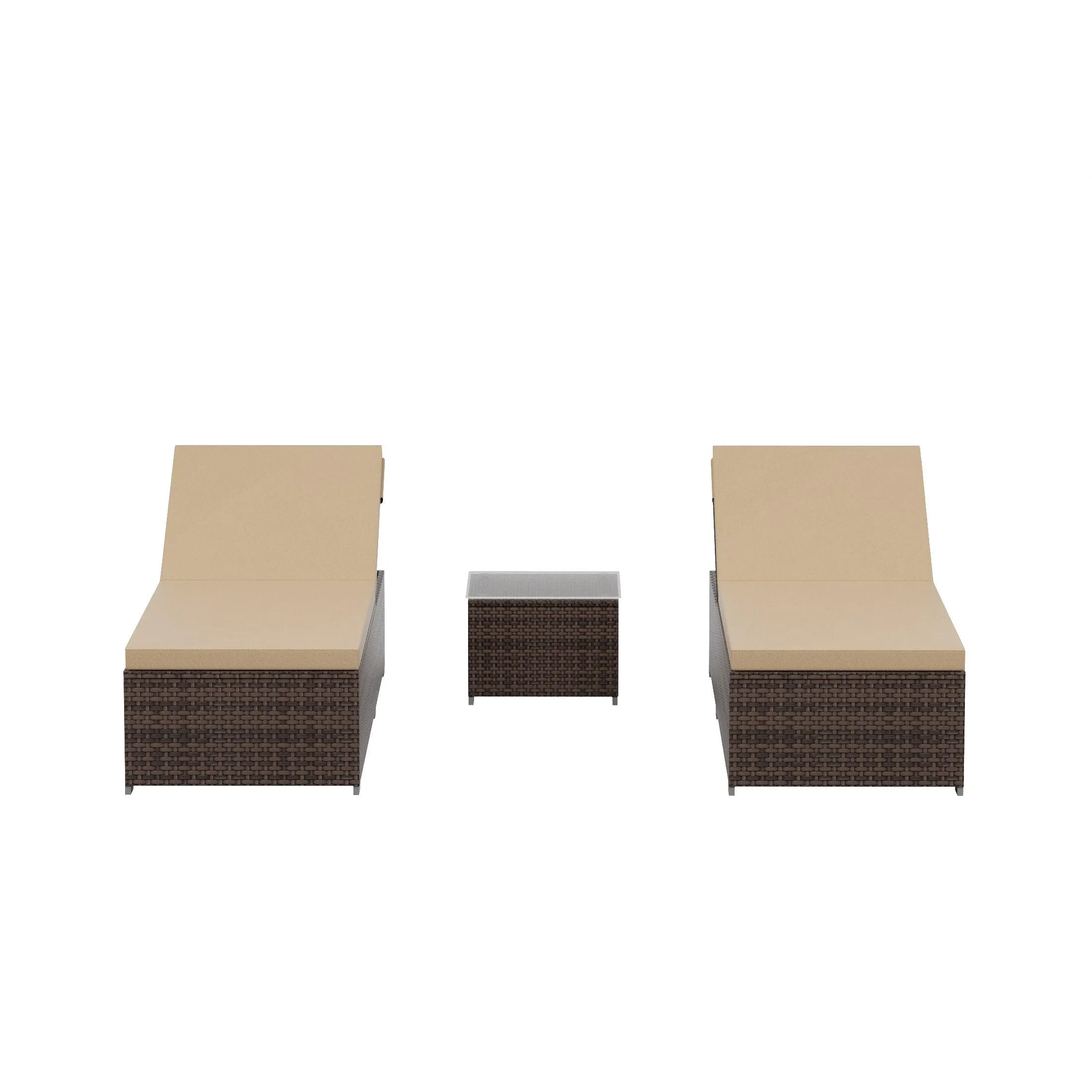 Magnolia Sun Lounger Set With Cushions and Sidetable