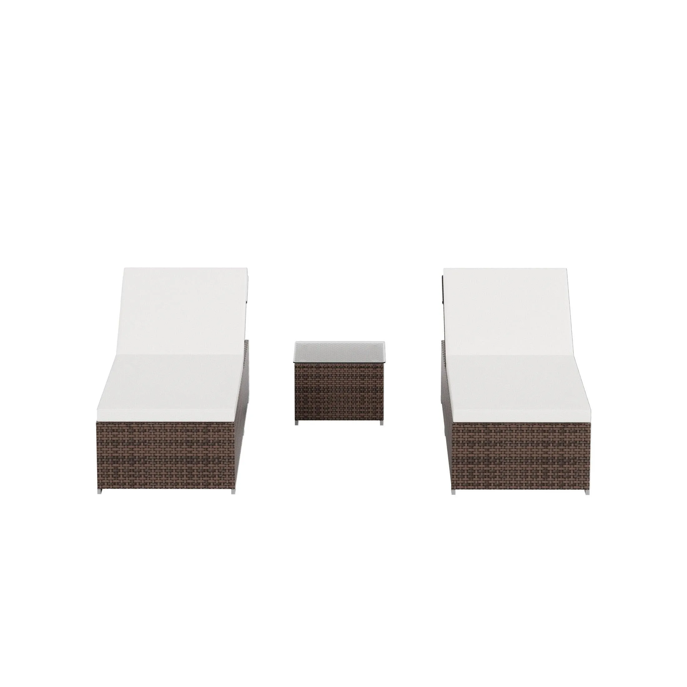 Magnolia Sun Lounger Set With Cushions and Sidetable