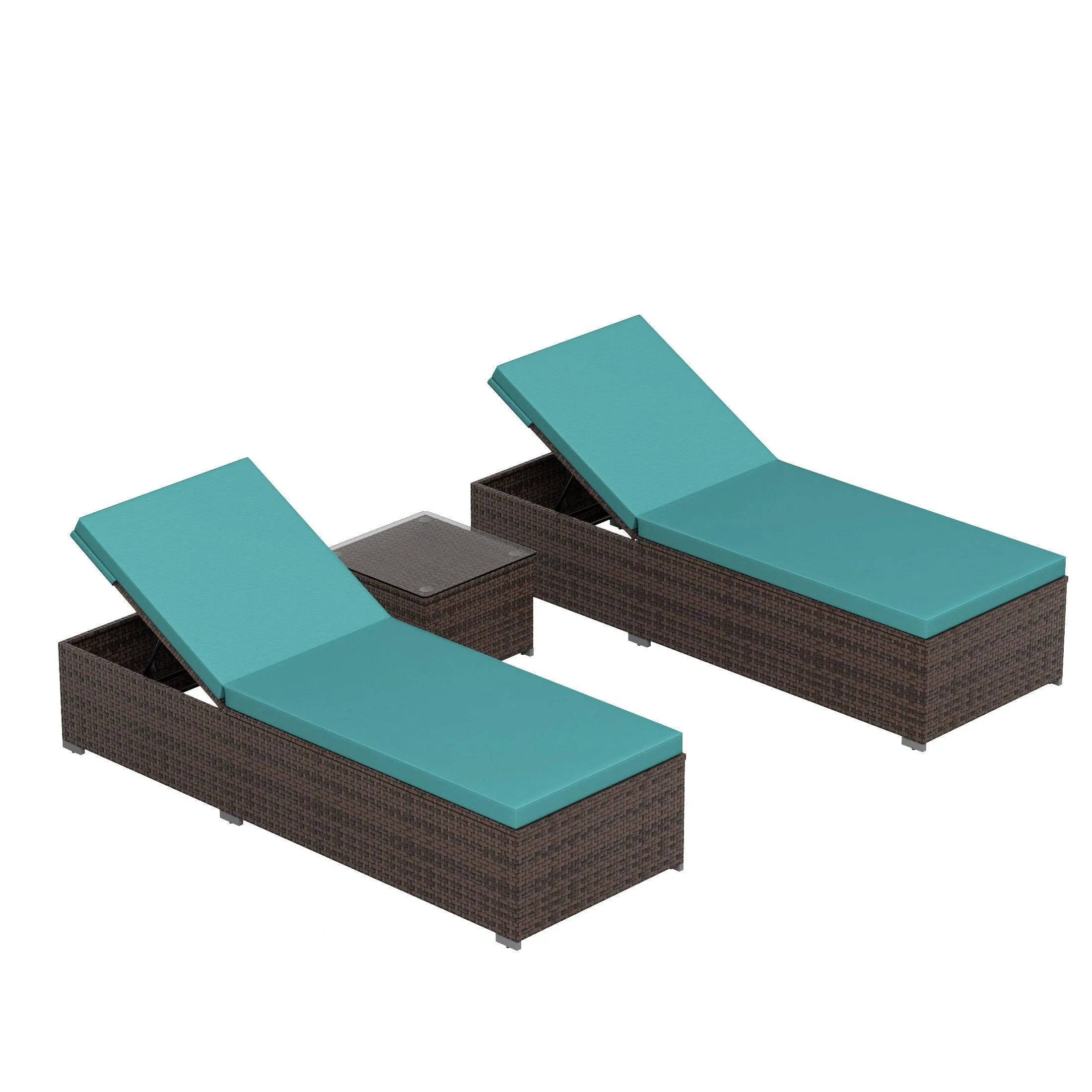 Magnolia Sun Lounger Set With Cushions and Sidetable