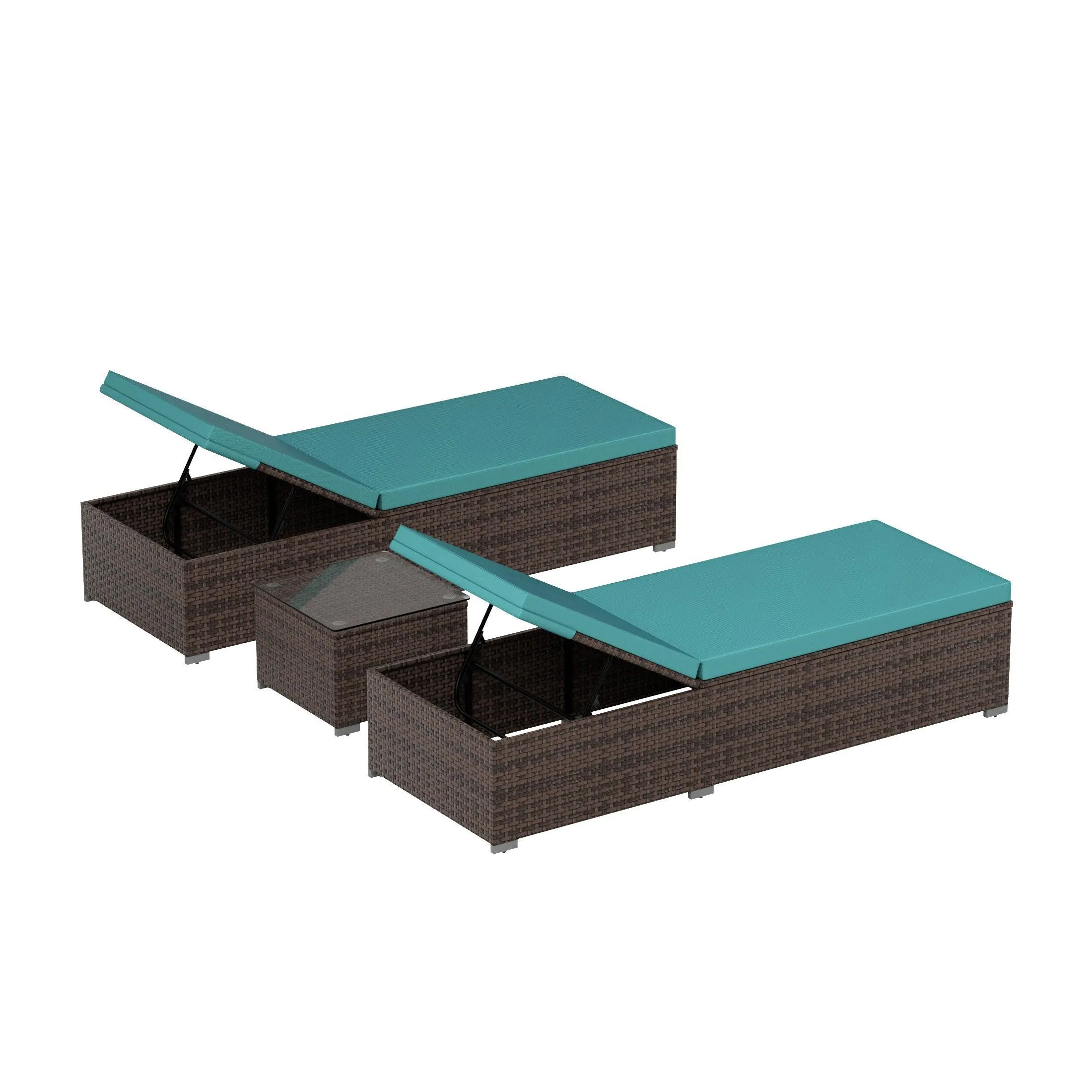 Magnolia Sun Lounger Set With Cushions and Sidetable