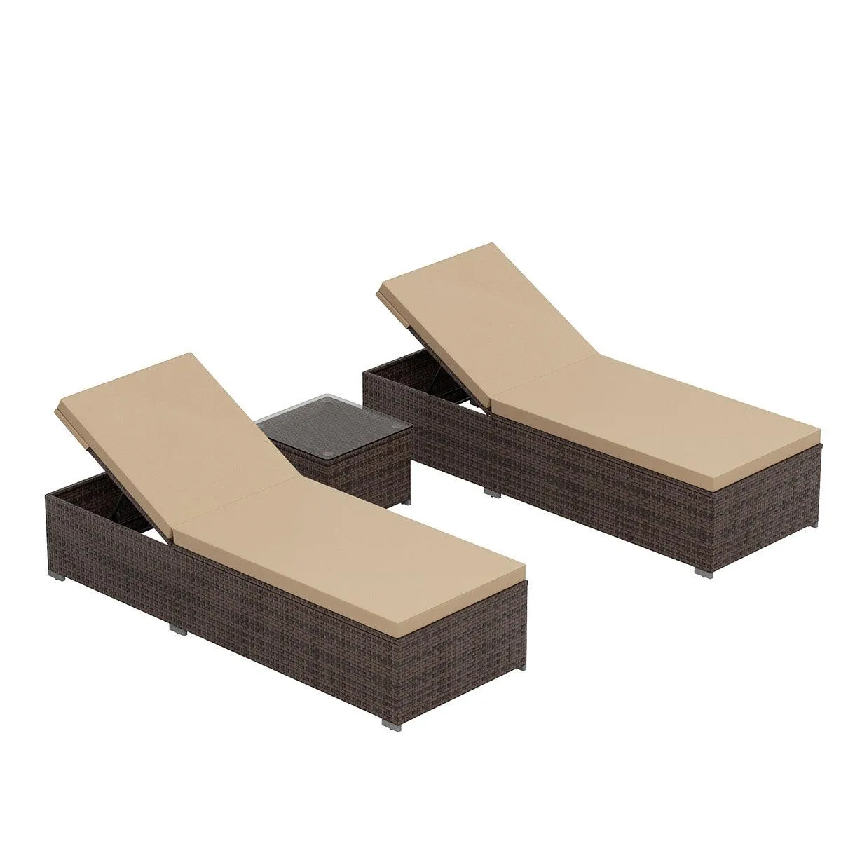 Magnolia Sun Lounger Set With Cushions and Sidetable