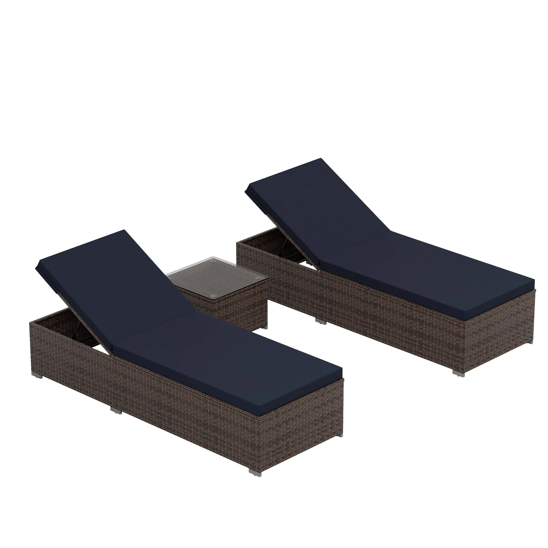 Magnolia Sun Lounger Set With Cushions and Sidetable