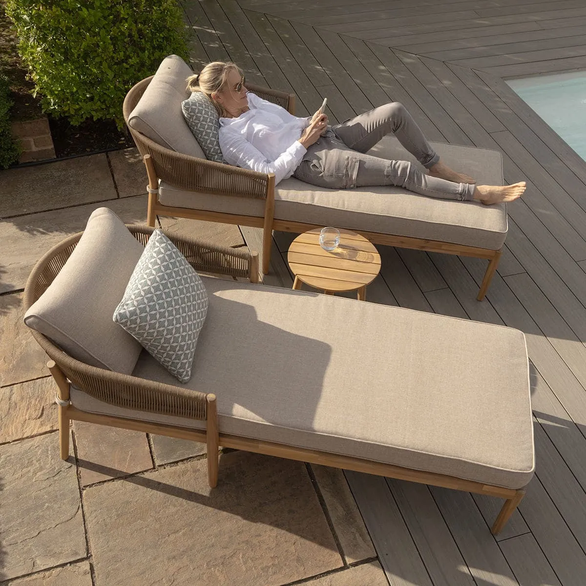 Maze Porto Double Sunlounger Set