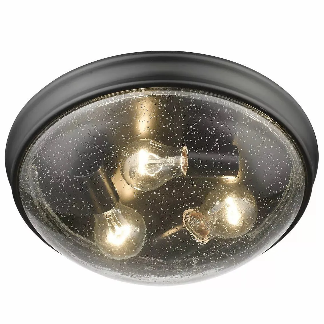 Millennium Lighting 14 3-light Metal Flushmount Light in Clear/Matte Black