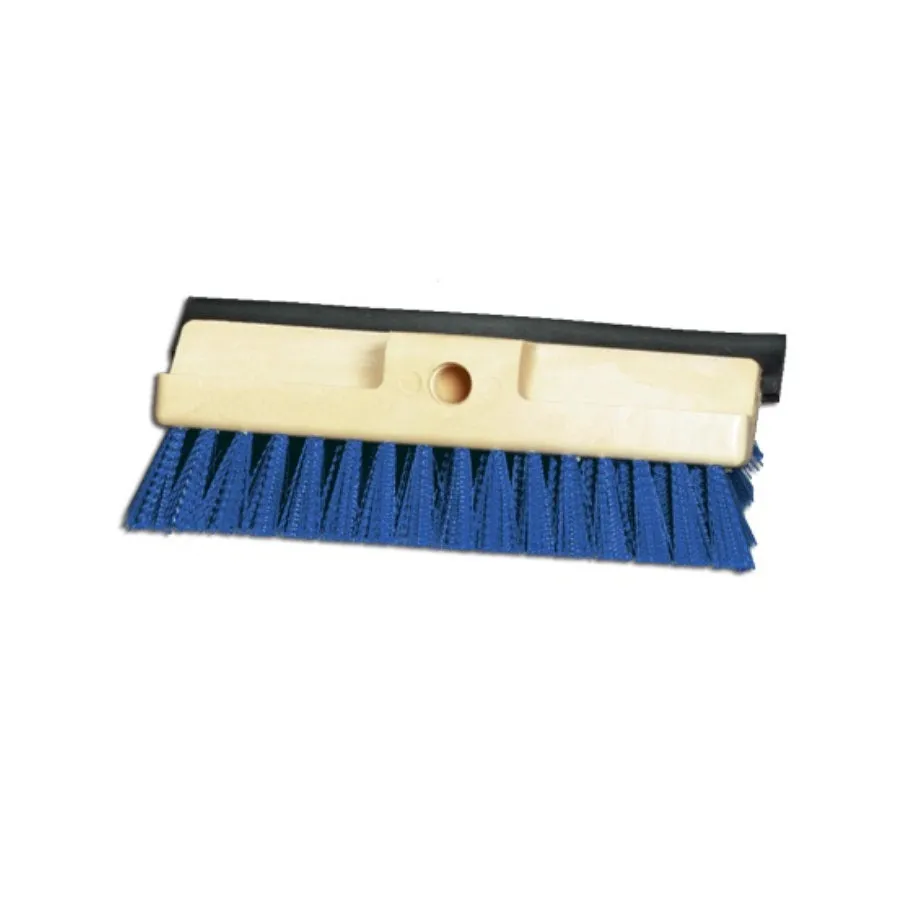 Milwaukee Dustless 10" Heavy Duty Deck Scrub Brush w/ Stiff Blue Bristles & Squeegee - Case of 12