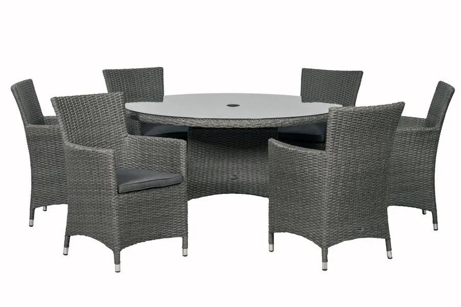 Mirage Rattan- 4 or 6 Seater Round Dining Set- Grey Or Cream