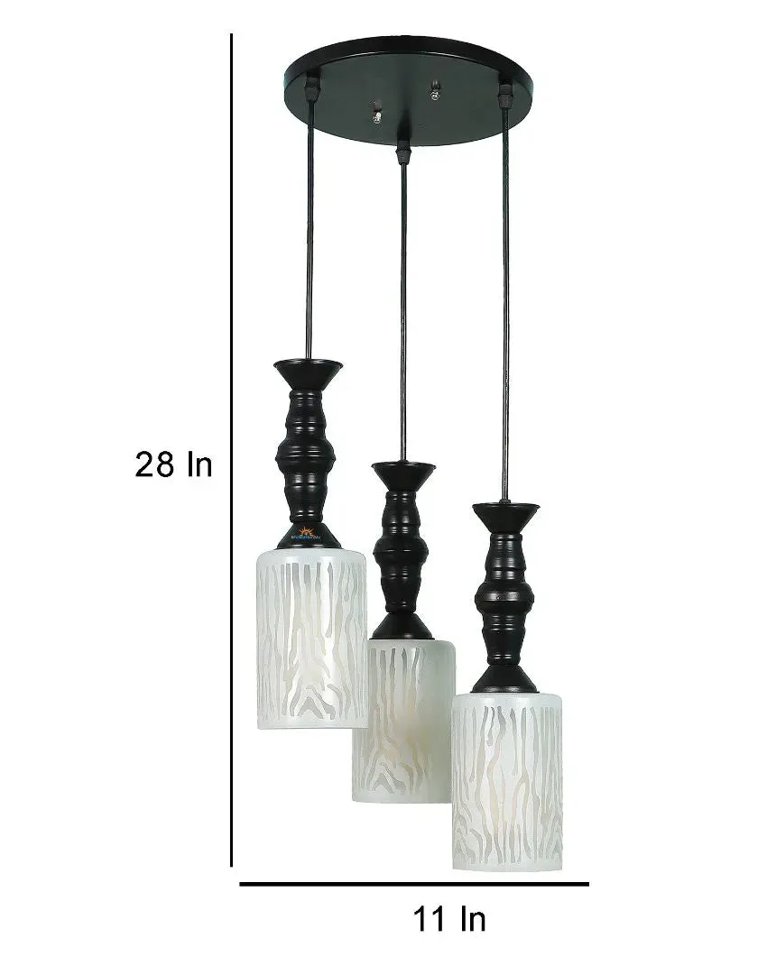 Modern 3 Lights Cluster Glass Hanging Ceiling Lamp