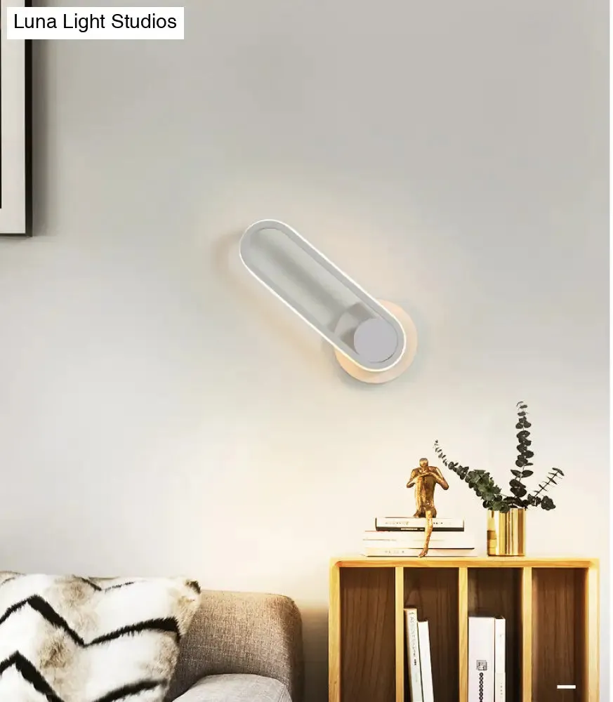 Modern LED Metal Bedside Wall Sconce with Rotatable Head