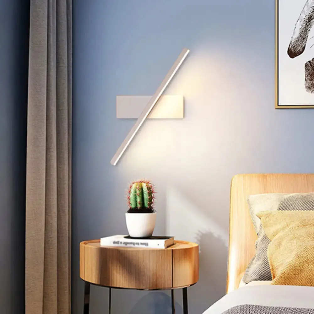 Modern LED Metal Bedside Wall Sconce with Rotatable Head