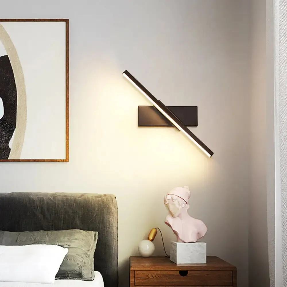 Modern LED Metal Bedside Wall Sconce with Rotatable Head