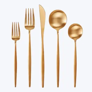 Moon 5-Piece Flatware Set Brushed Gold