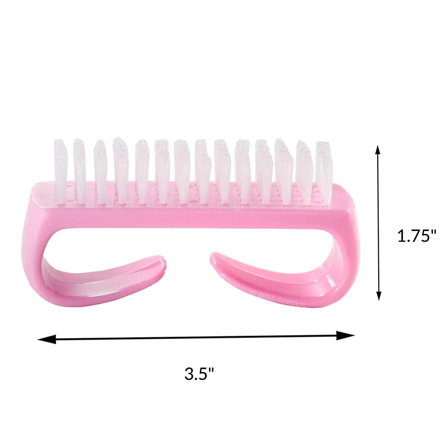 Nail Brush with Durable Plastic Handle 2 pack (Pink)