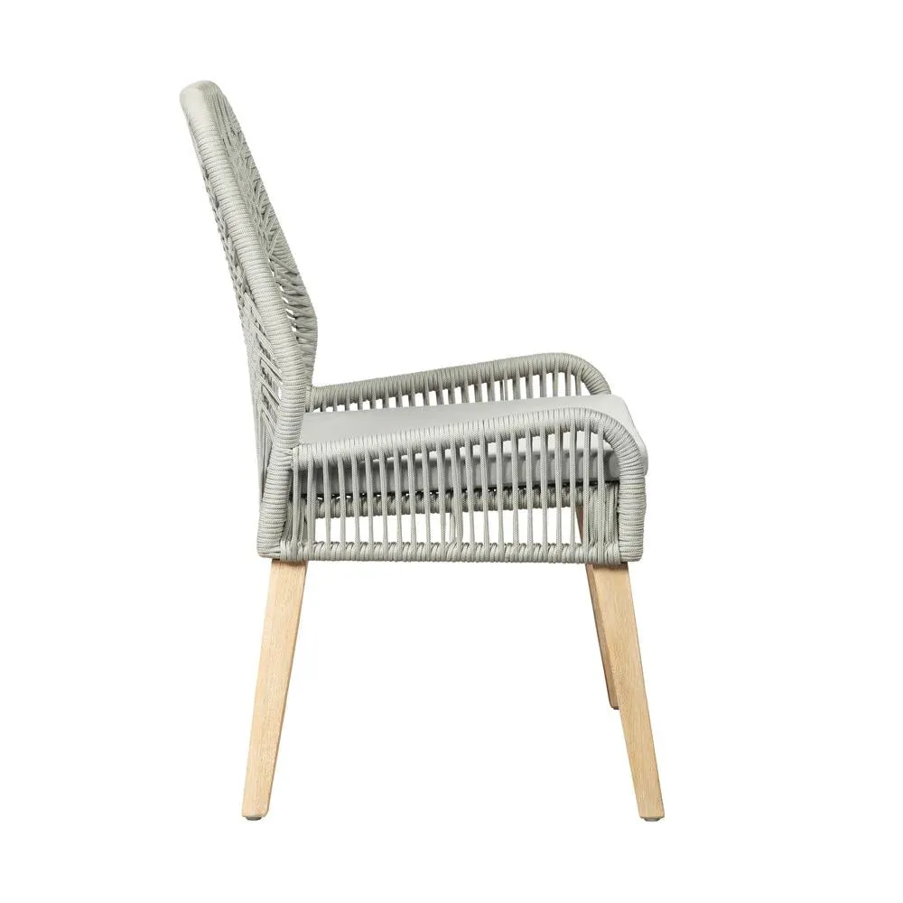 Nakia Gray Woven Back Side Chairs, Set of 2