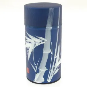 Navy Blue and White Tea Caddy - 200g - CHAZUTSU "DX"-KON TAKE.