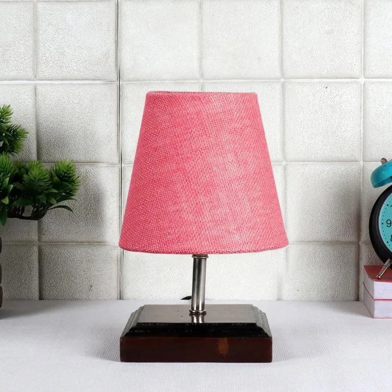 Niksha Table Lamp With Jute Shade - Pink