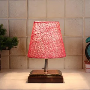 Niksha Table Lamp With Jute Shade - Pink