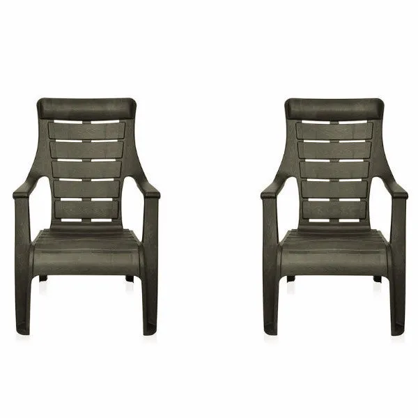 Nilkamal Sunday Garden Chair, Set of 6 (Weather Brown)