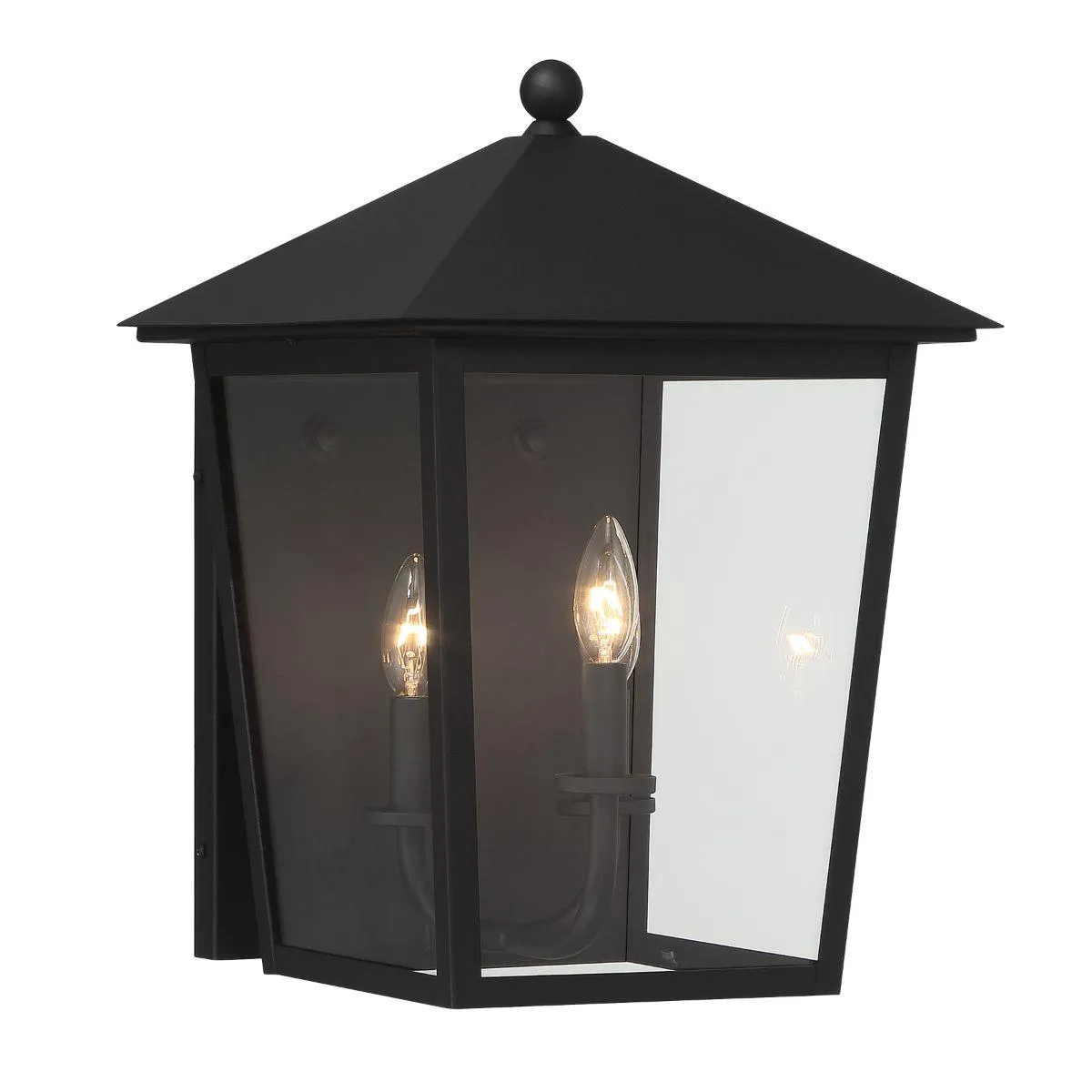 Noble Hill 18 In. Outdoor wall lantern Black Finish